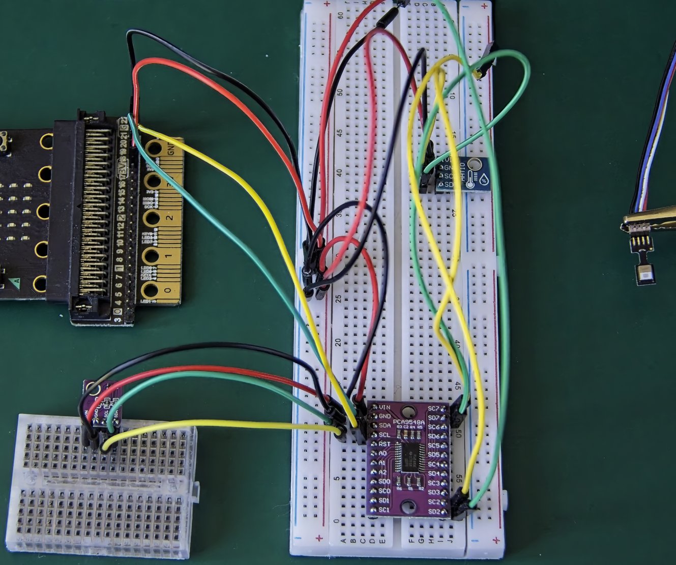 SHT40 sensor, TCA9548A I2C multiplexer with ATH10 and ATH15 sensors attached