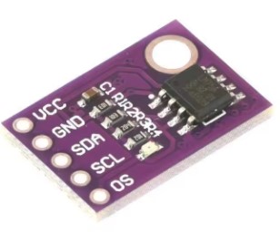 Front face of an LM75A breakout board