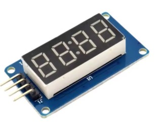 7-segment LED 4-digit display suitable for displaying clock time, controlled with the TM1637 LED driver