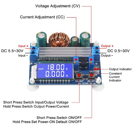 Circuit with voltage regulator L7805 including line filter capabuck-converter.jpgcitors on input and output power lines