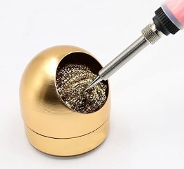 Ball of brass wire for cleaning soldering iron tips