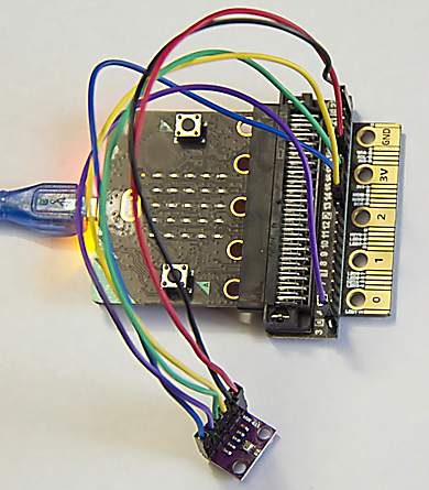 micro:bit interfaced with the BOSCH BMP280 digital pressure sensor module