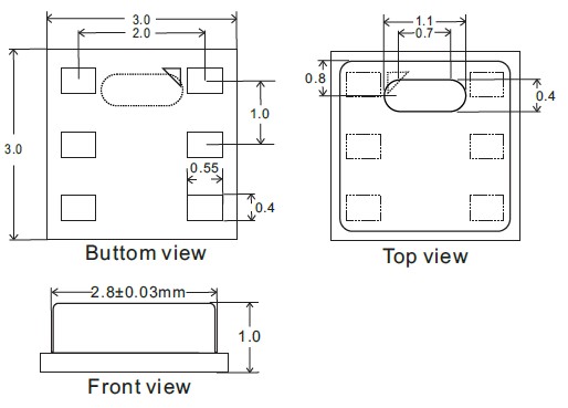 AHT20 packaging dimensions