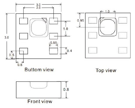 AHT20 packaging dimensions