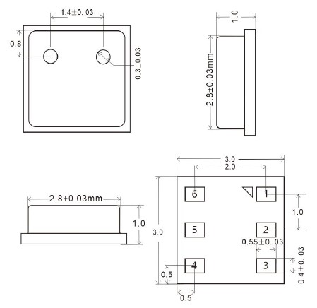 AHT20 packaging dimensions